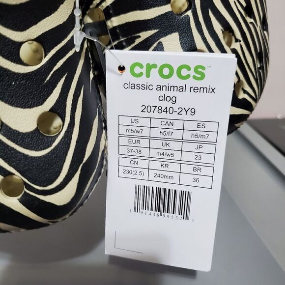 Crocs Classic Unisex Animal Print Remix Clog Men 5 Women 7 207840-2Y9 New - Picture 9 of 10
